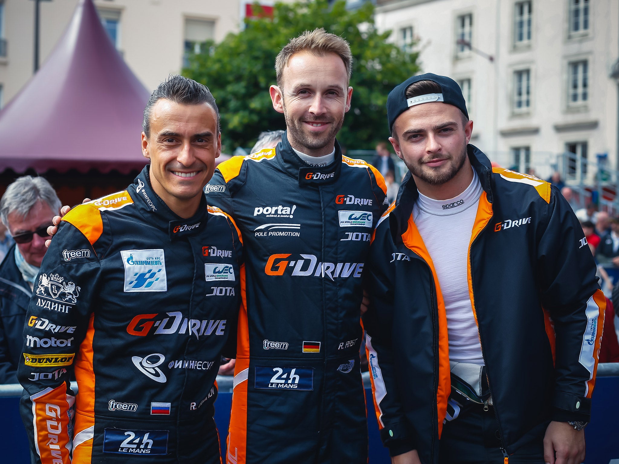 I'll be sharing the car with Roman Rusinov (left) and Rene Rast (middle) (G Drive Racing)