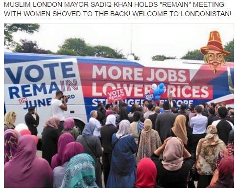 Stories also attack the "Muslim London Mayor" Sadiq Khan