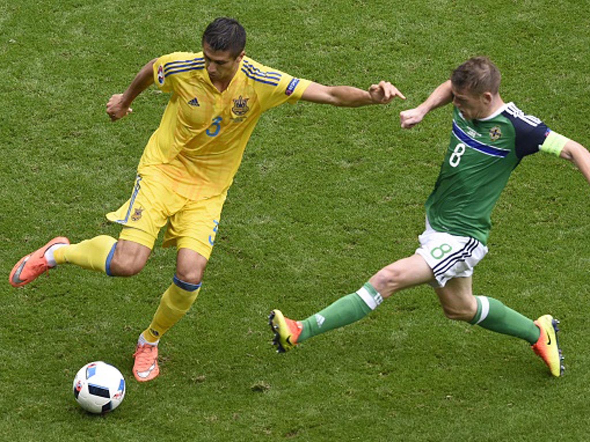 Yevhen Khacheridi fought a losing battle in the Ukranian defence (Getty)