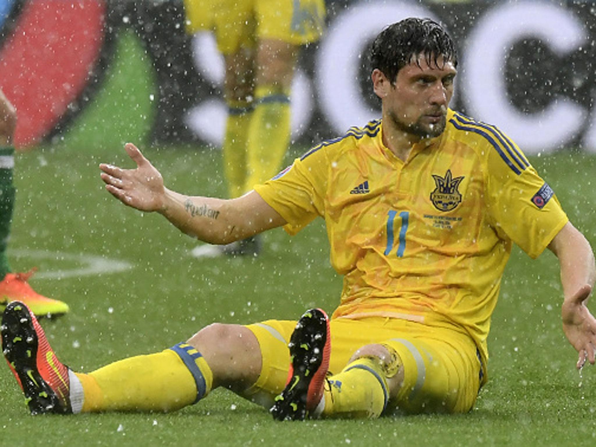 Yevhen Seleznyov found little reward for his toiling amid the Lyons rain and hail (Getty)