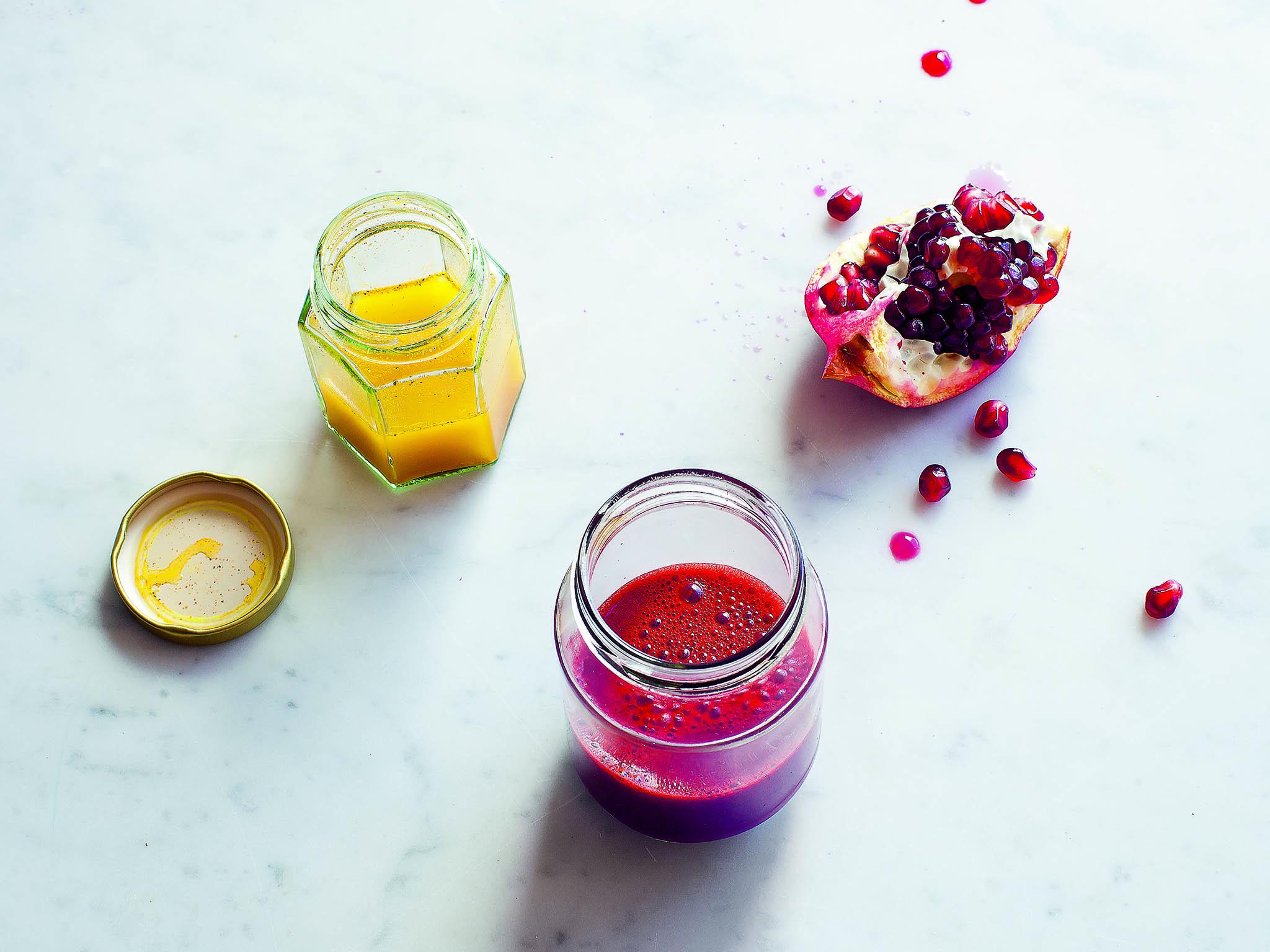 Red and yellow shots are perfect in the morning for a hit of energy