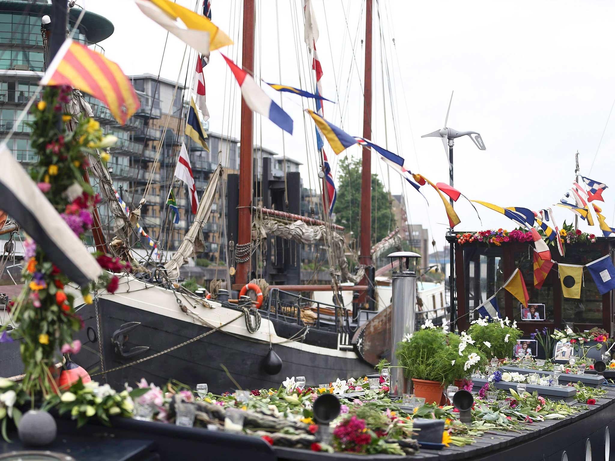 The houseboat on which Labour MP Jo Cox, who was killed this week, lived with her husband and two children