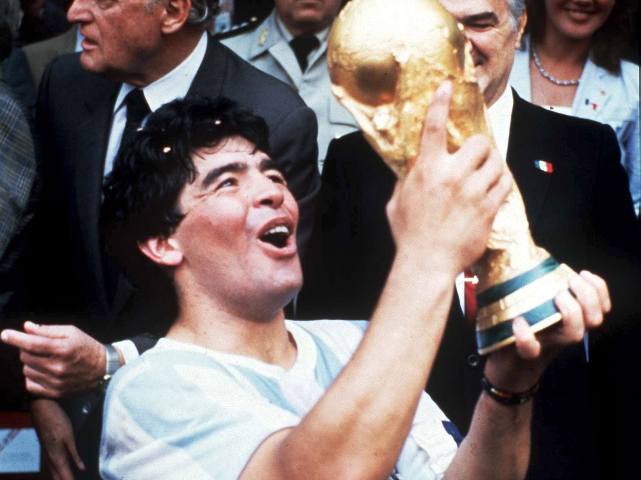 The incomparable Diego Maradona with the 1986 World Cup