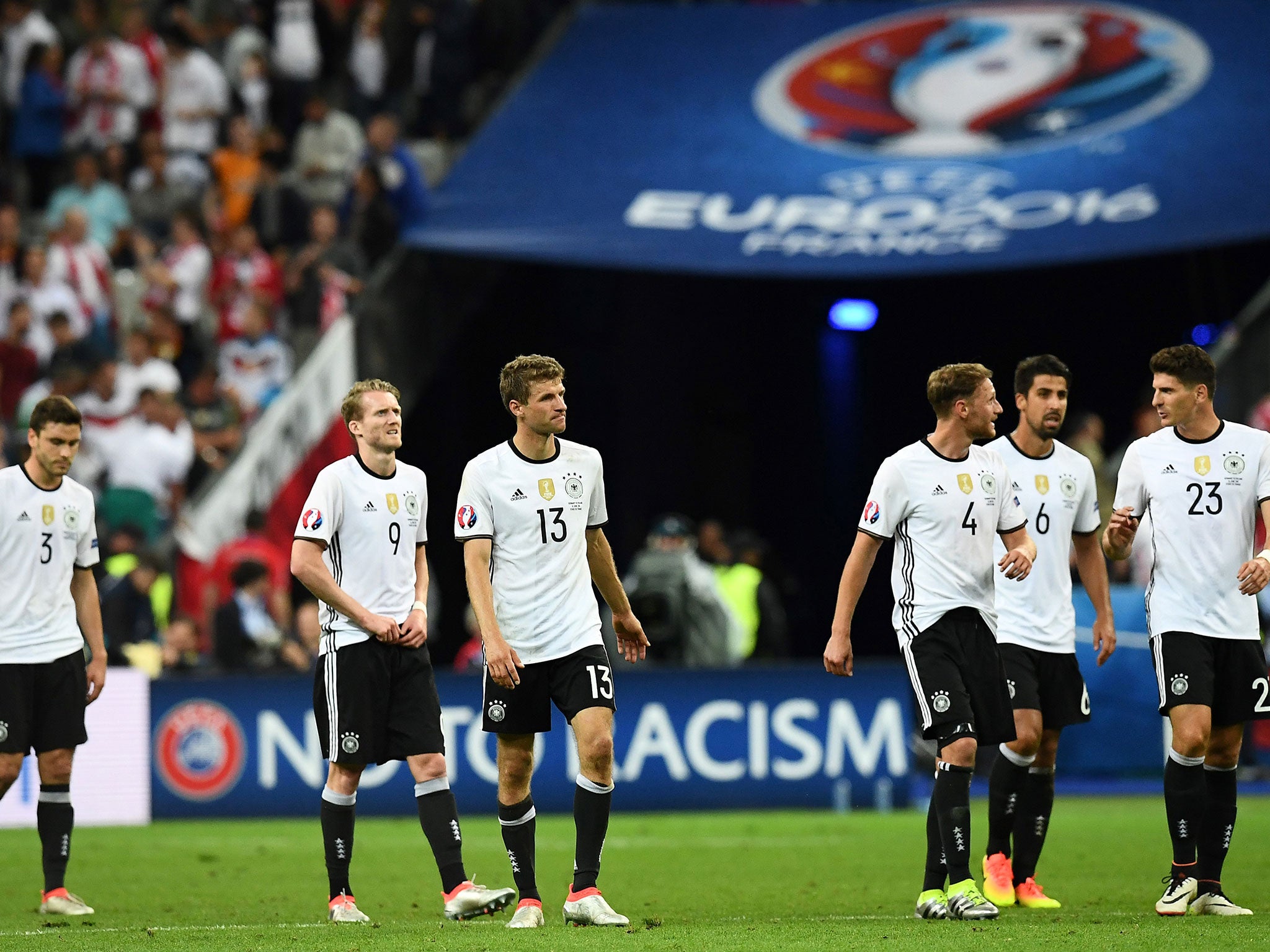 Andre Schurrle and his German team-mates during their 0-0 draw with Poland