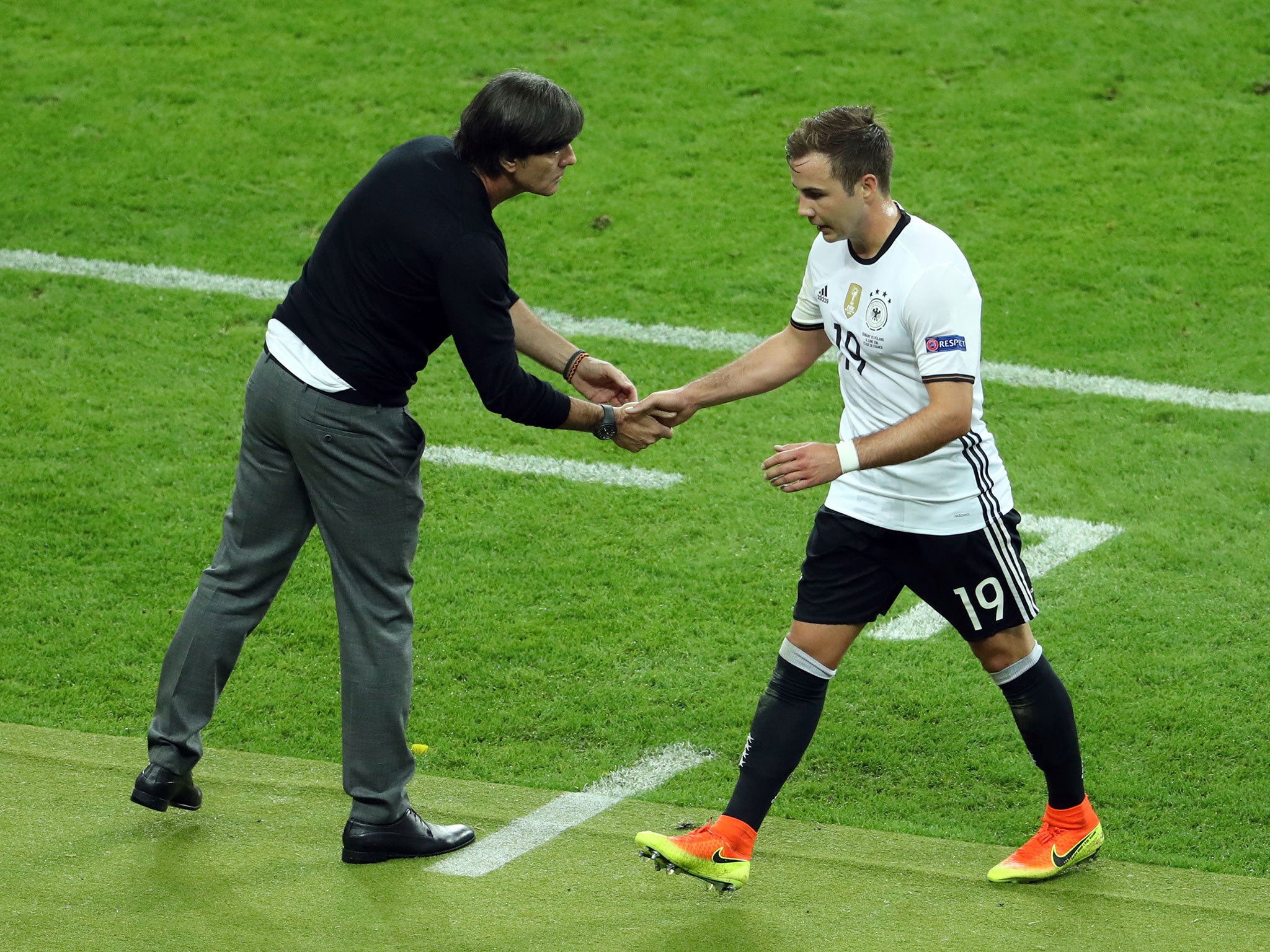 Mario Gotze comes off having made little impact against Poland