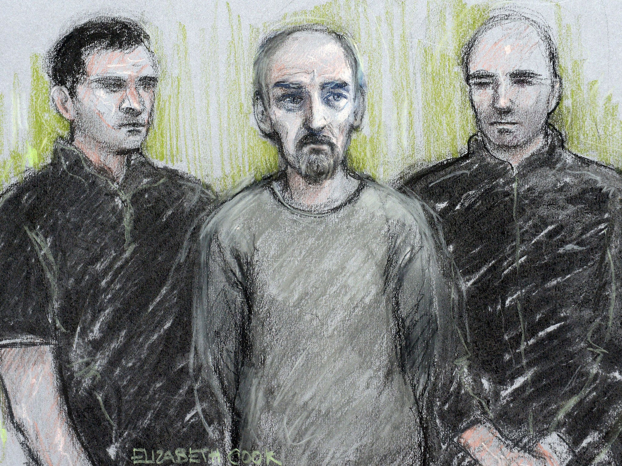 Thomas Mair (centre) at Westminster Magistrates' Court in London (PA)