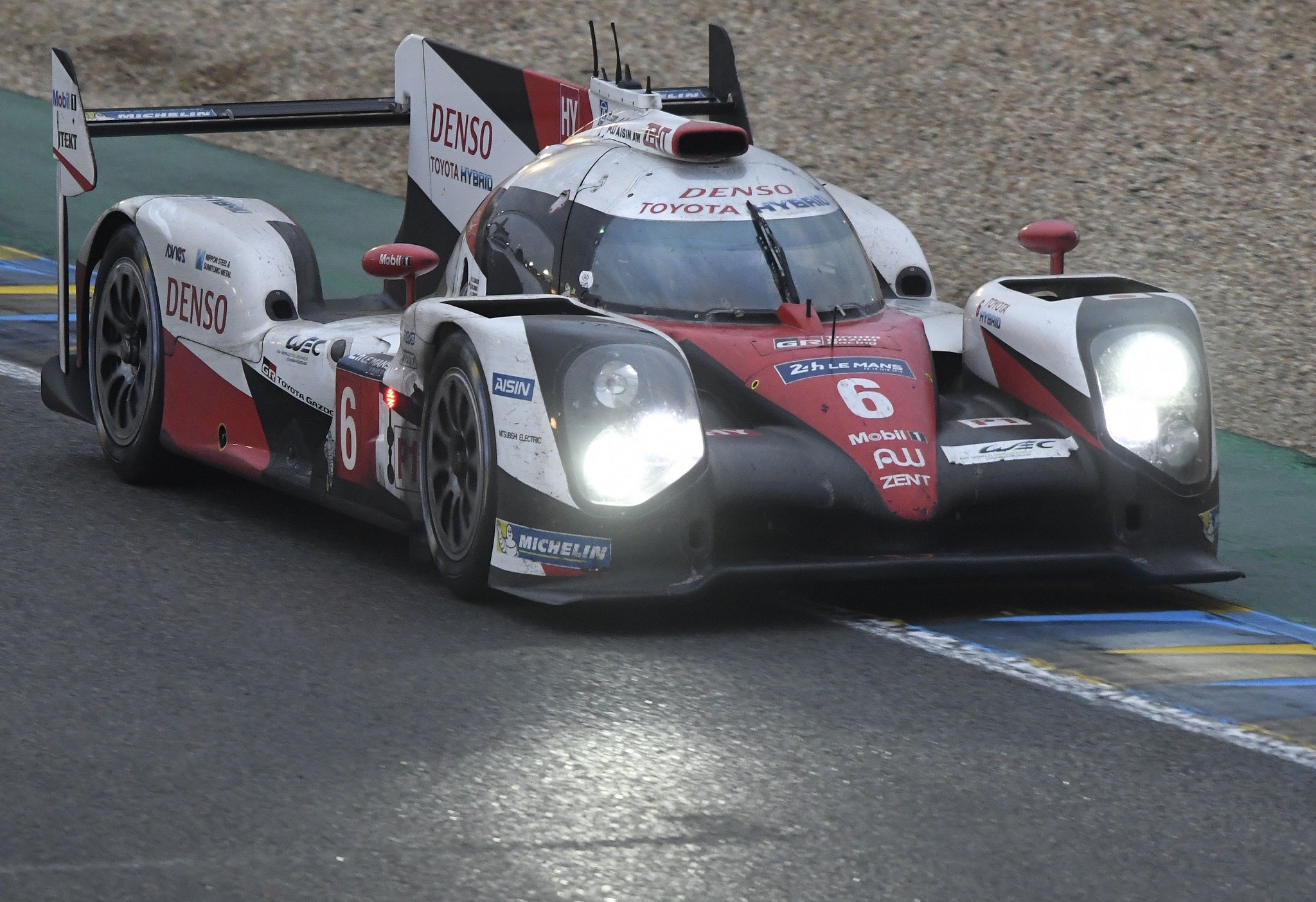 Stephane Sarrazin emerged from the night in the lead in the Toyota No 6