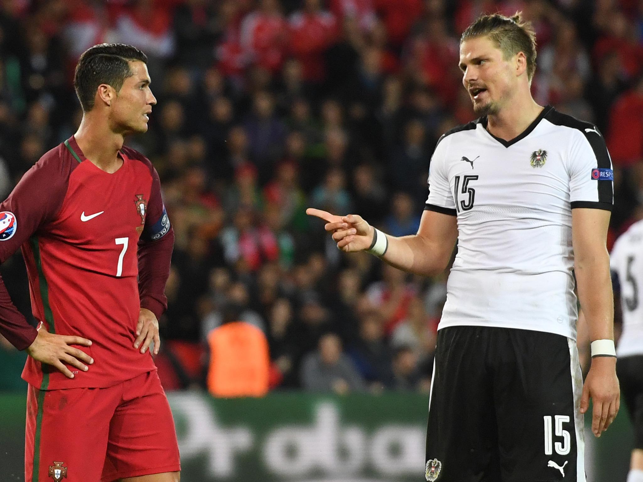 Prodl was part of an Austrian defence which kept Ronaldo under wraps