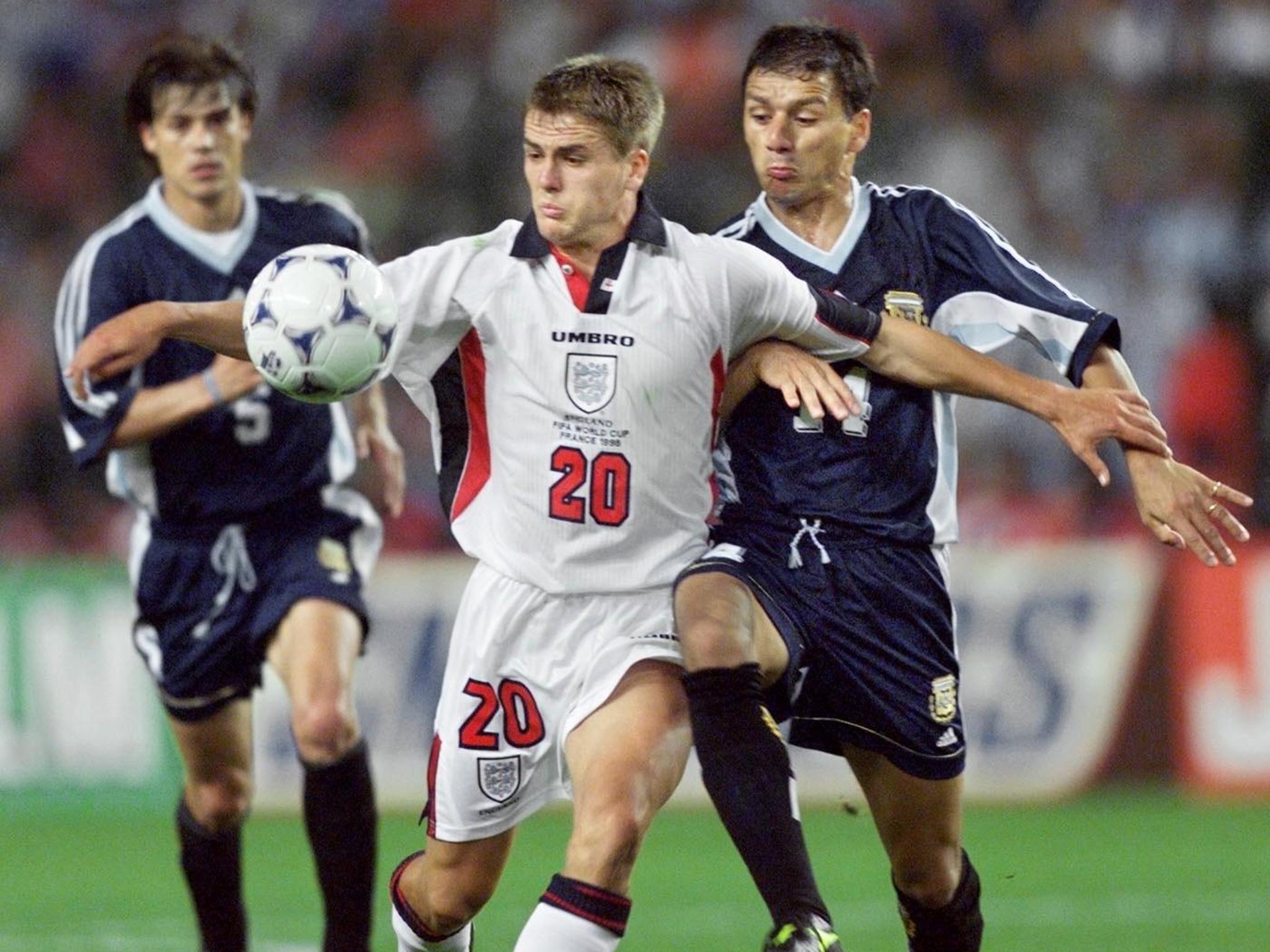 Owen scored his wonder goal against Argentina last time England played in St Etienne