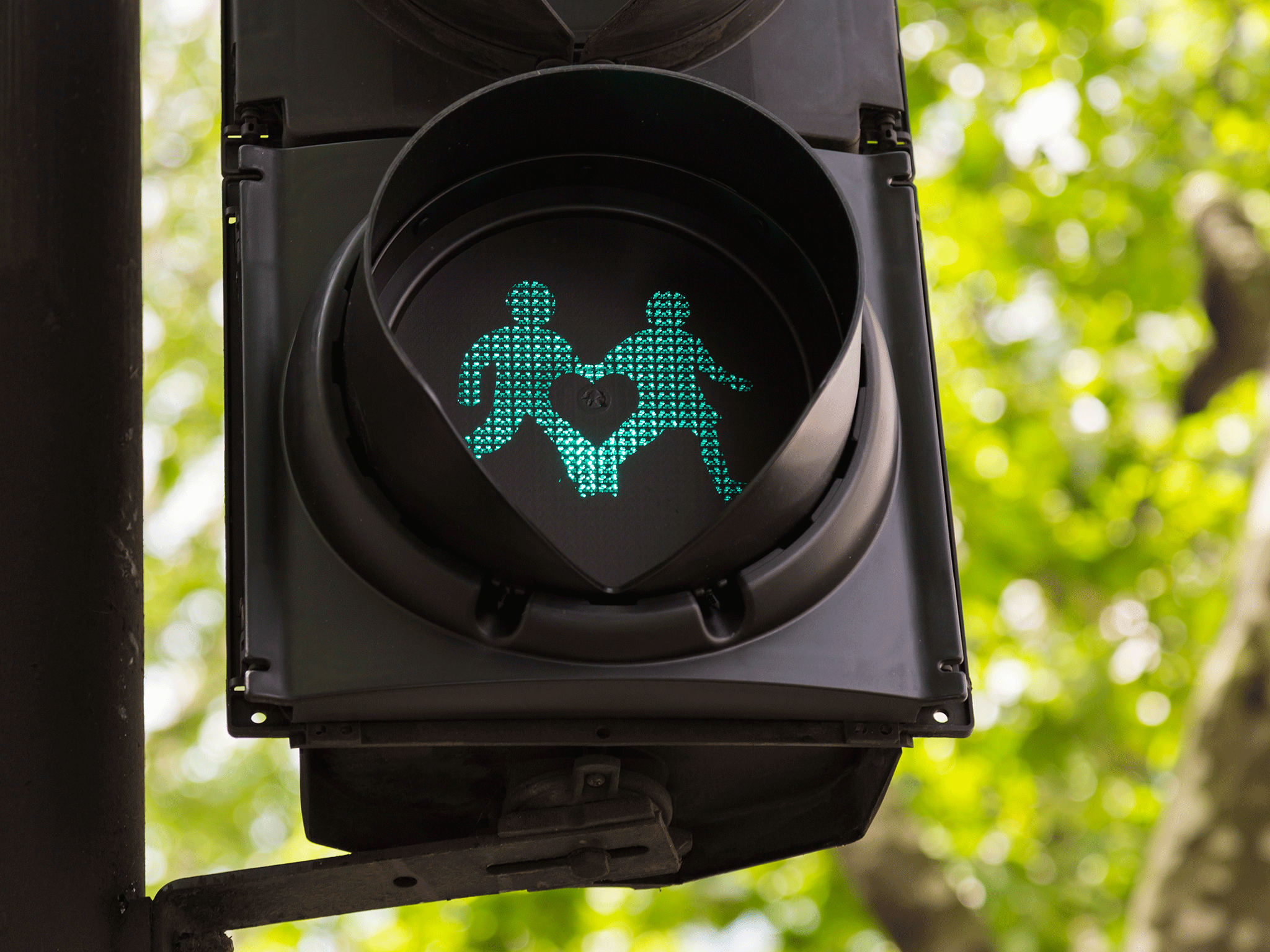 There are seven different symbols going on the lights, including the widely recognised transgender symbol