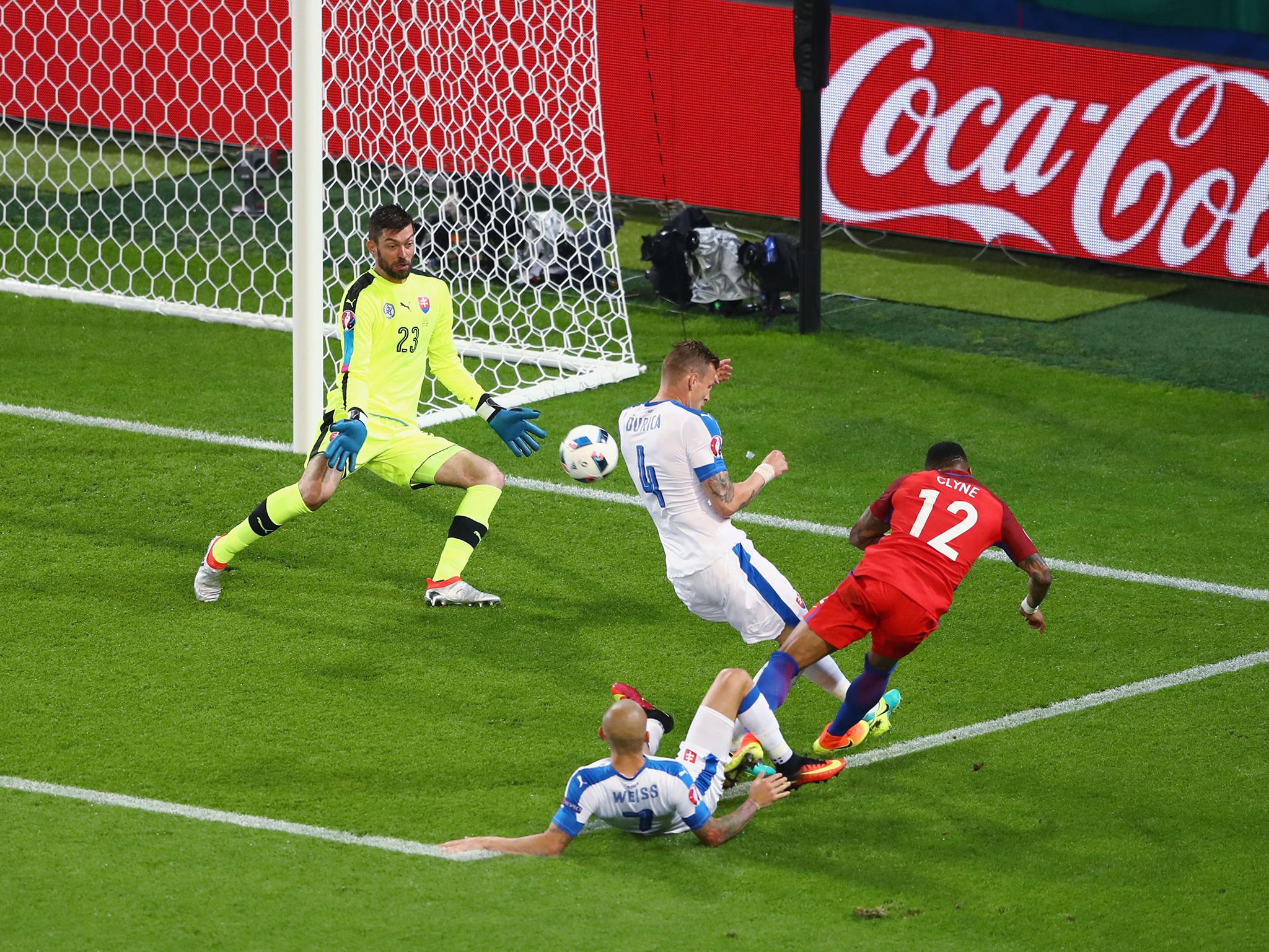 Clyne went close for England in the second half