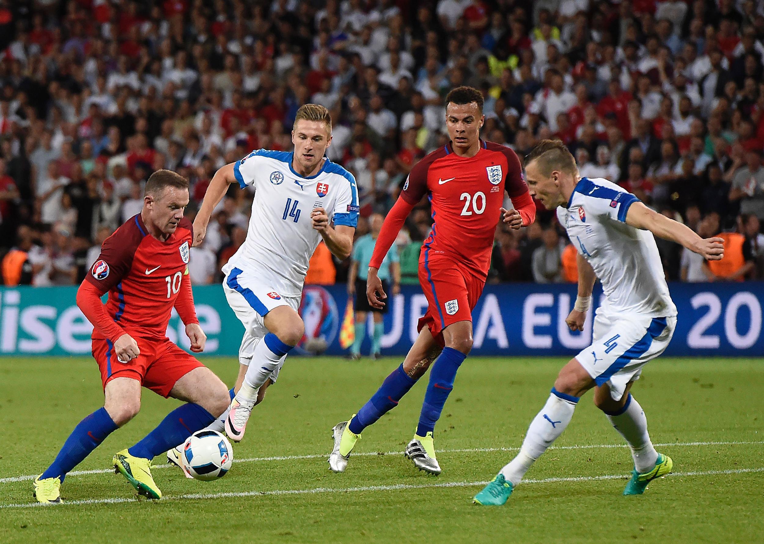 There is no way through for Wayne Rooney against Slovakia