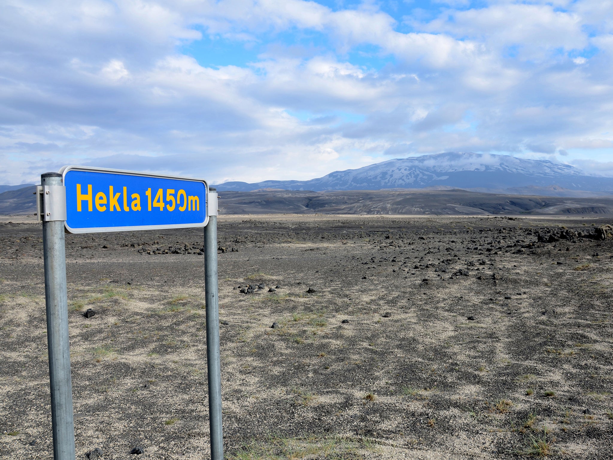 Picture shows the Helka volcano, about 110 kilometres (70 miles) east of Reykjavik