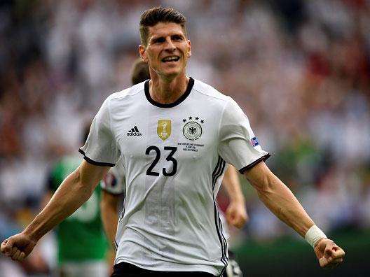 Mario Gomez celebrates after scoring the only goal of the game in the first half (Getty)