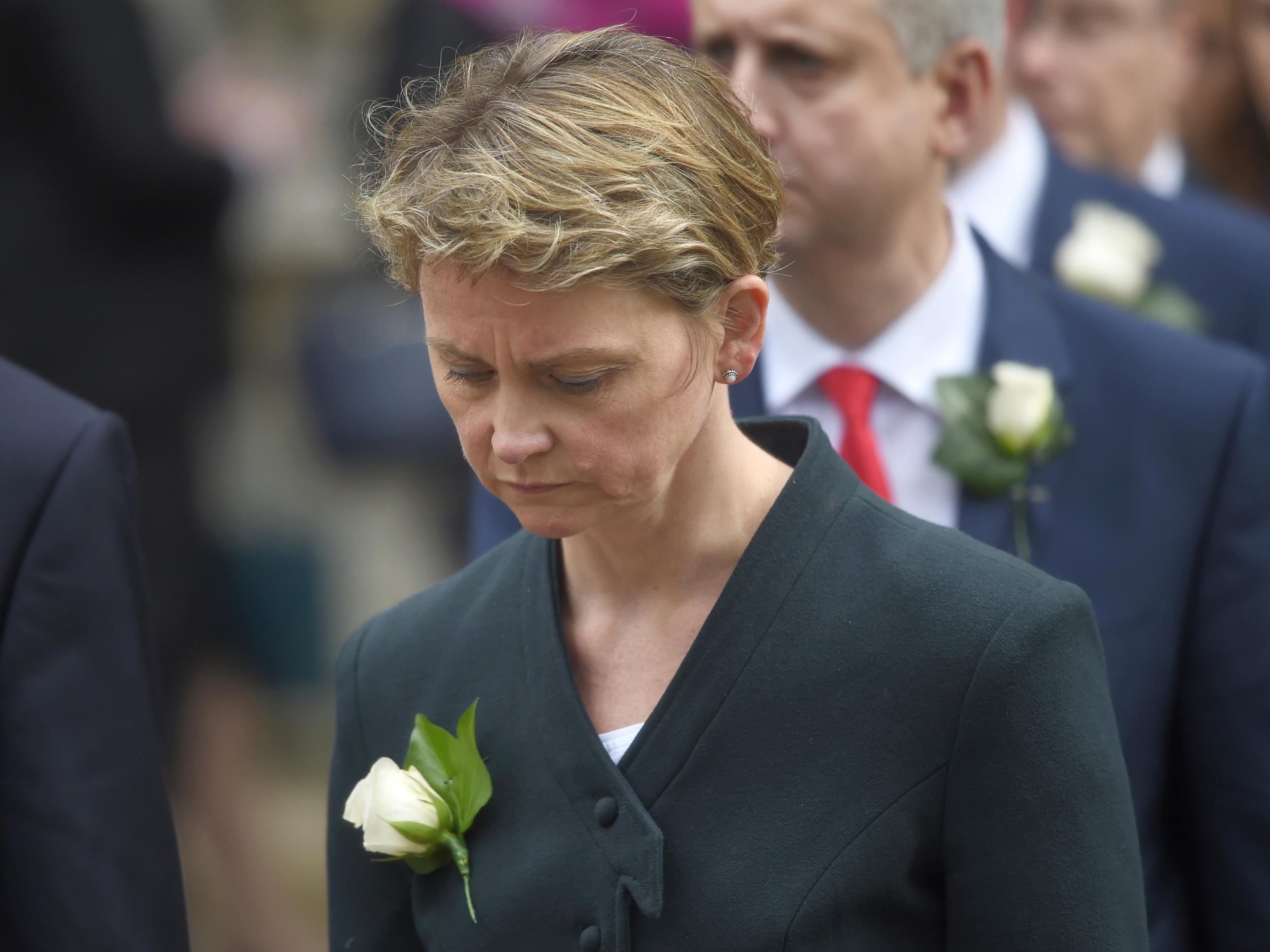 Yvette Cooper leaves Parliament for a service of rememberance for Jo Cox