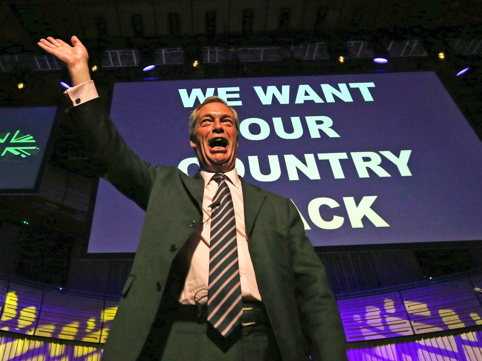 Nigel Farage released a poster showing immigrants entering Europe with a headline in red: 'Breaking Point'