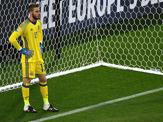 David De Gea conceded for the first time in a competitive international for Spain (Getty)