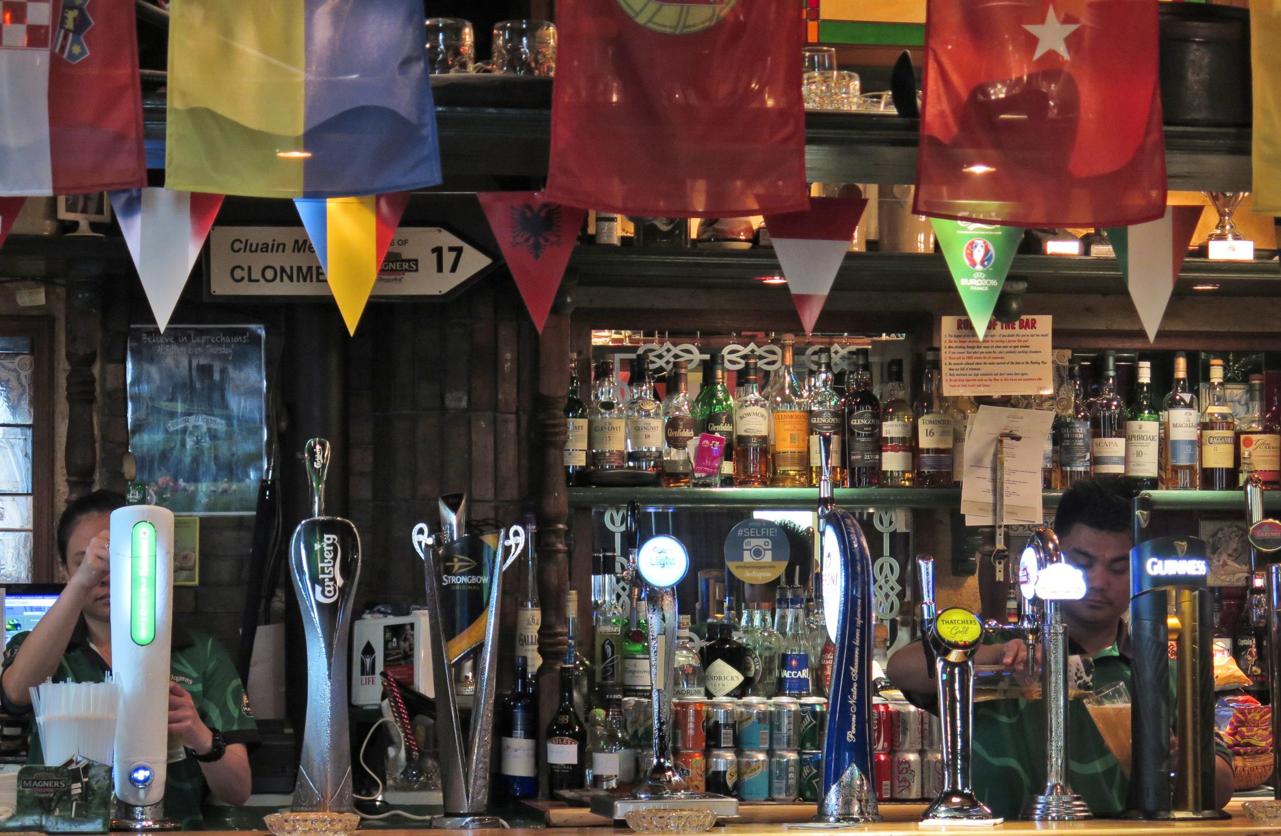 A Dubai bar catering to tourists and expats