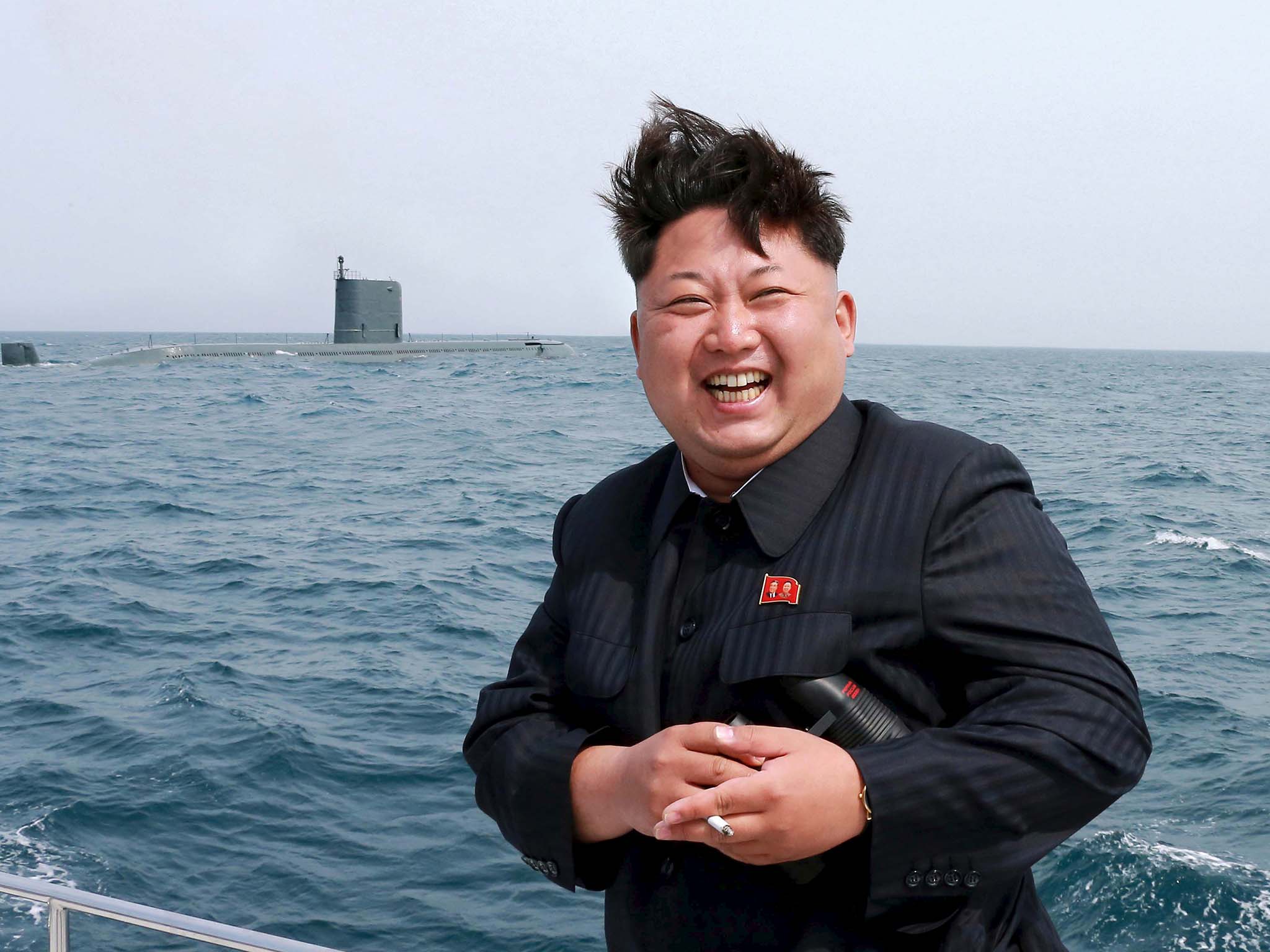 North Korean leader Kim Jong-un watches a ballistic missile test in 2015