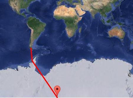 &#13;
The approximate route made by the planes on the rescue mission &#13;