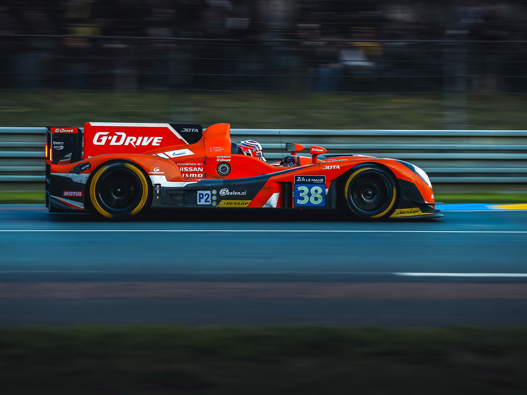 The No 38 Gibson was shared by Simon Dolan, Jake Dennis and Geido van der Garde (G-Drive Racing )