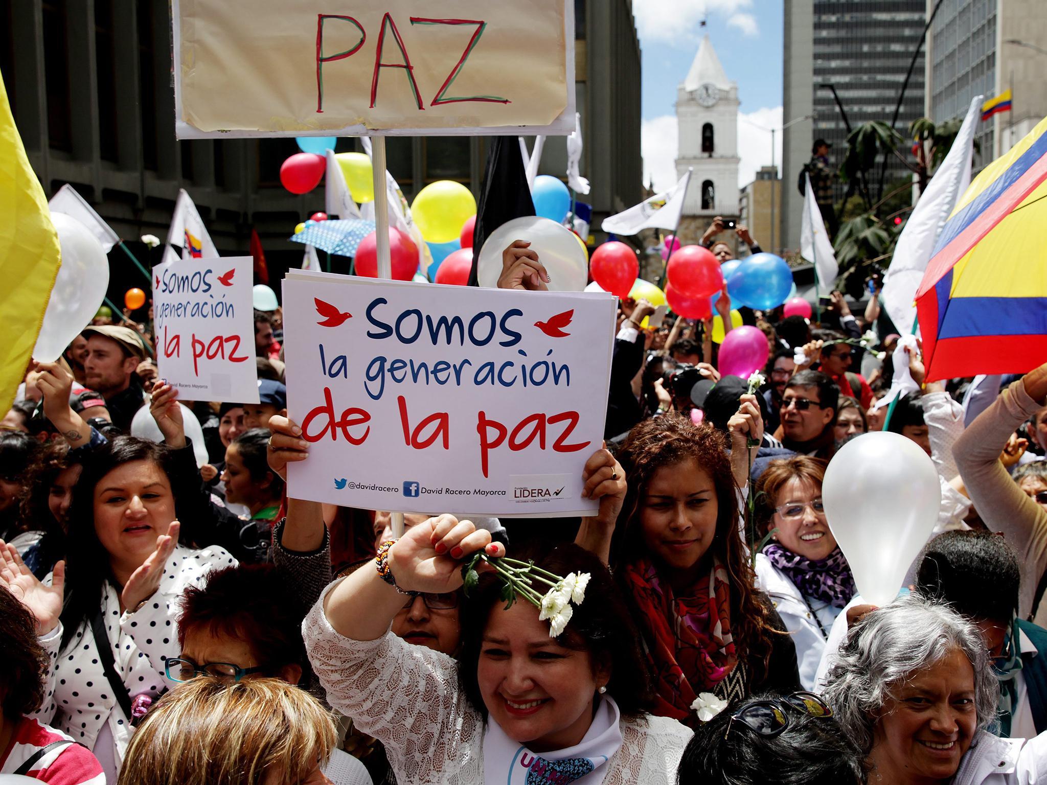 The ceasefire sparked celebrations and tears of happiness in Bogota, the Colombian capital