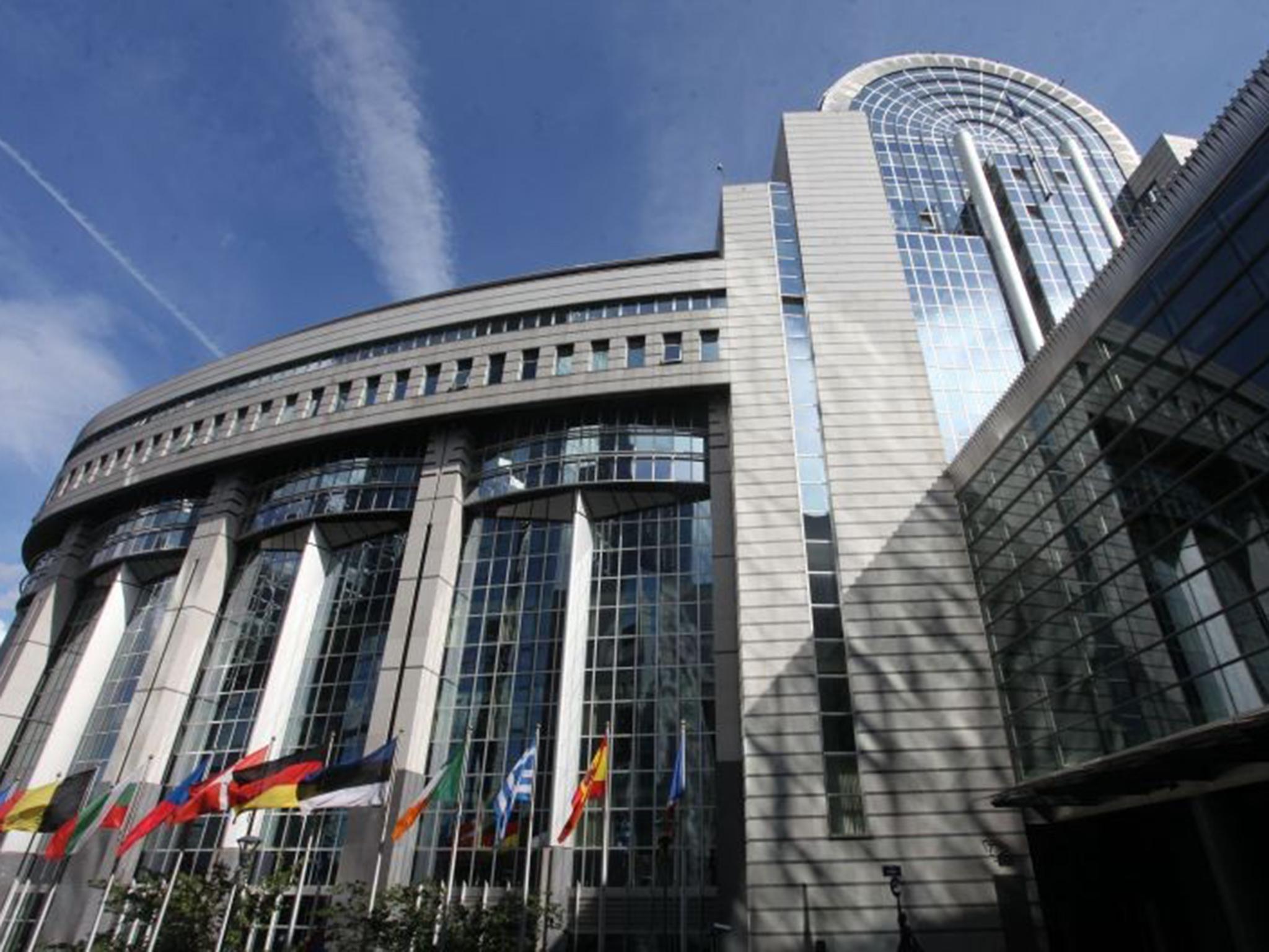 The European parliament building in Brussels