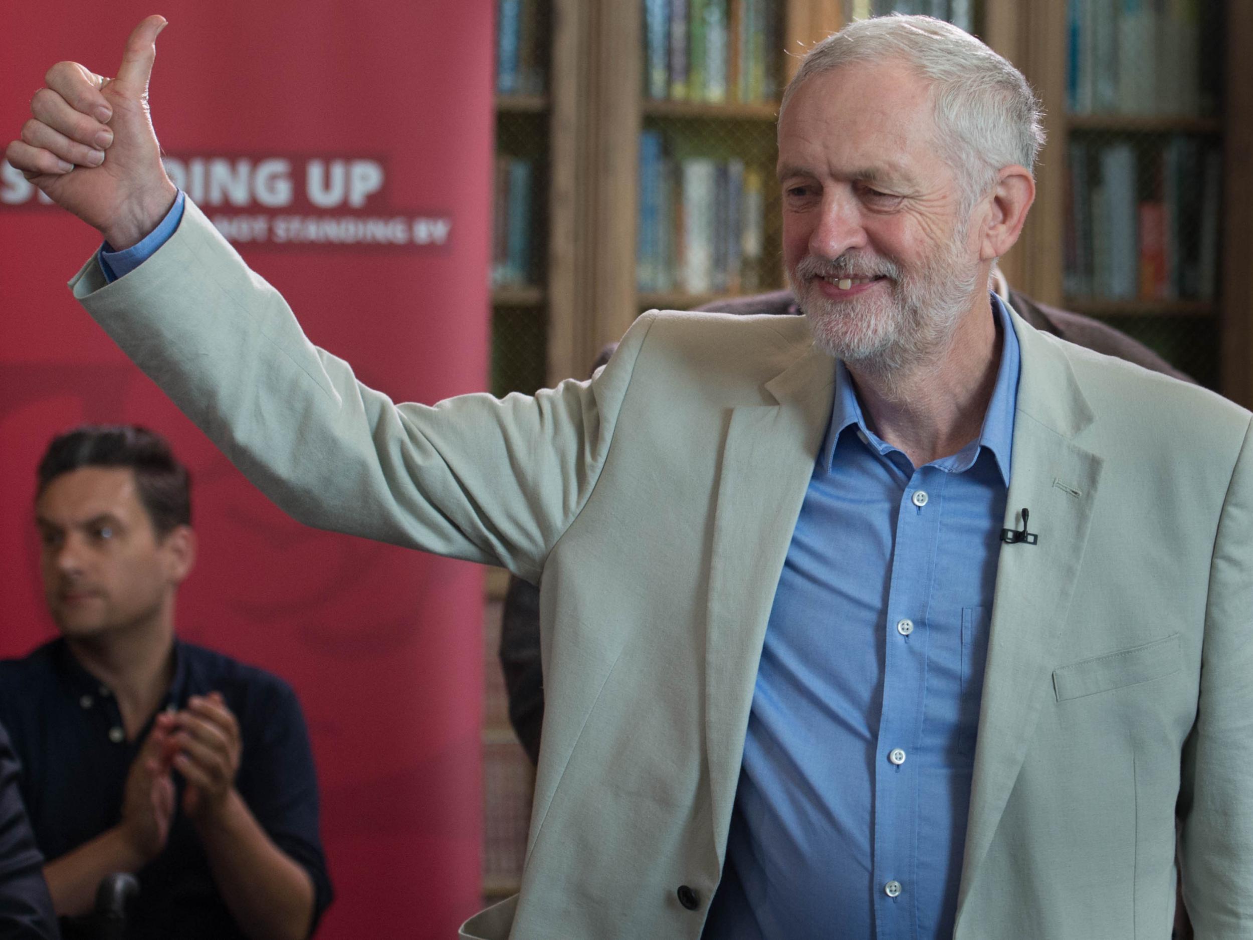 Jeremy Corbyn arrives for a speech on immigration and Brexit at the Maxwell Library in London