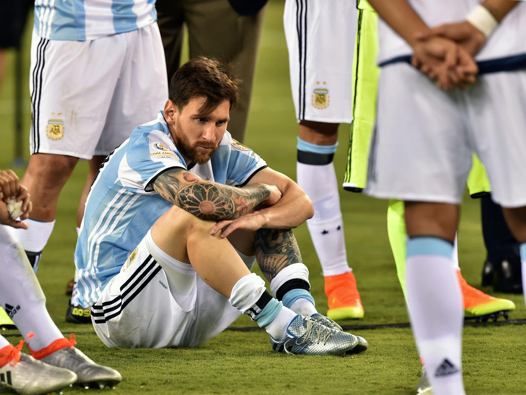 Messi struggled to process Argentina's third successive final defeat in the 2016 Copa America