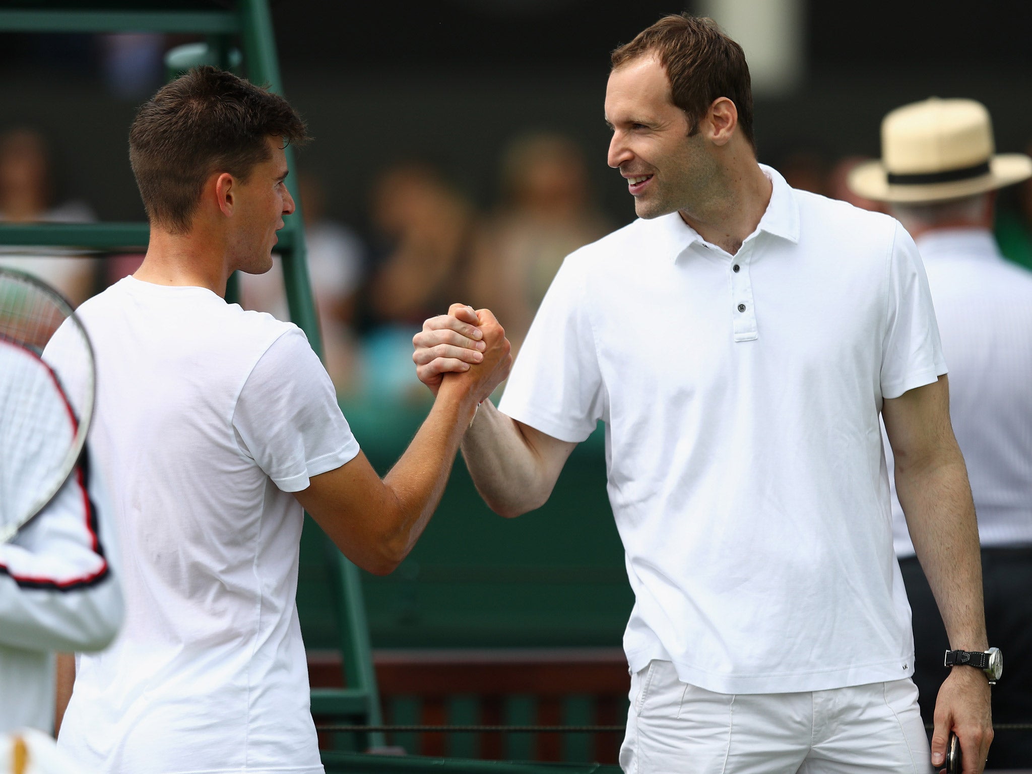 Thiem is a self-confessed Chelsea fan and appeared delighted to meet Cech