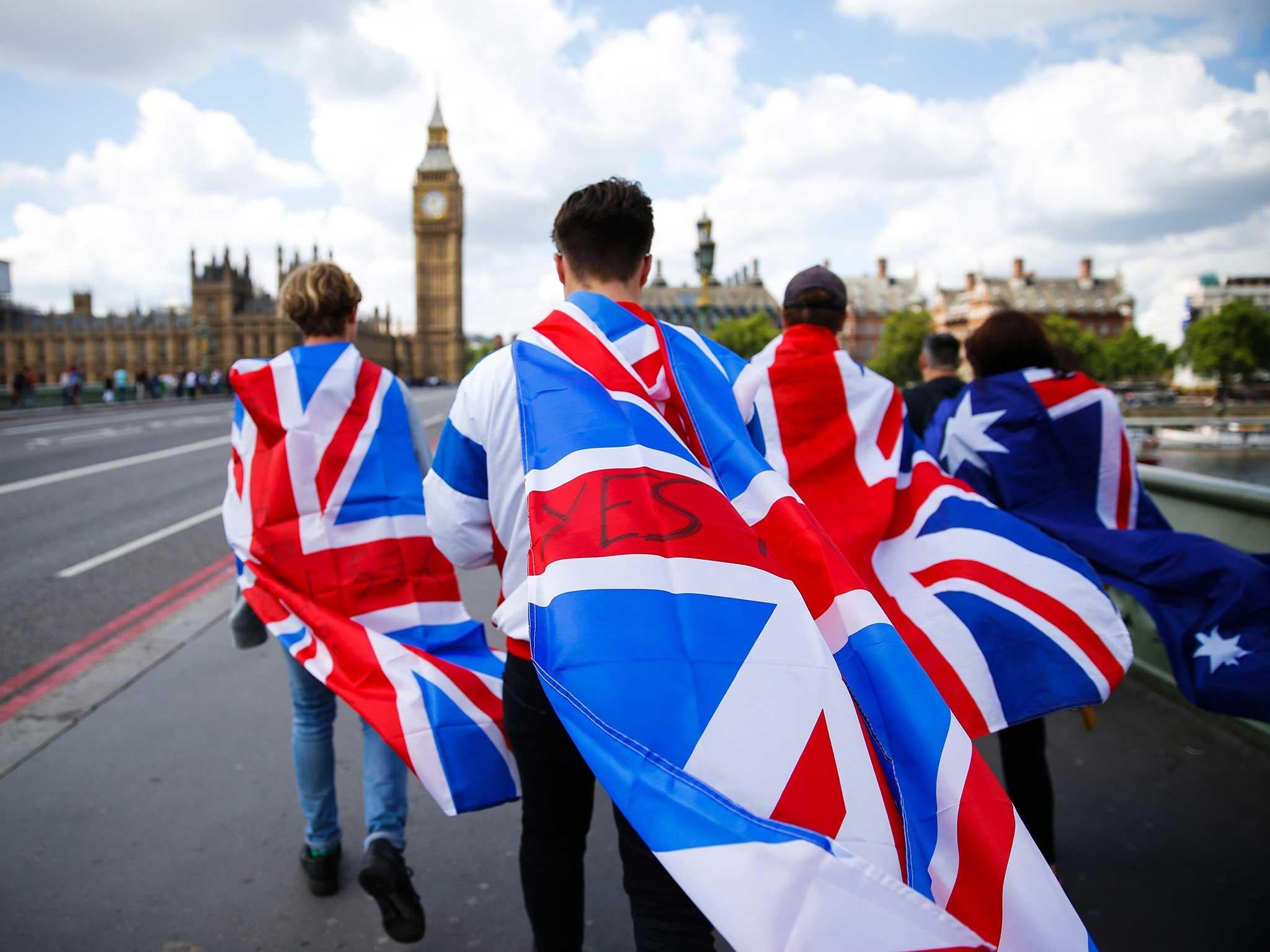 Protesters gather in Westminster