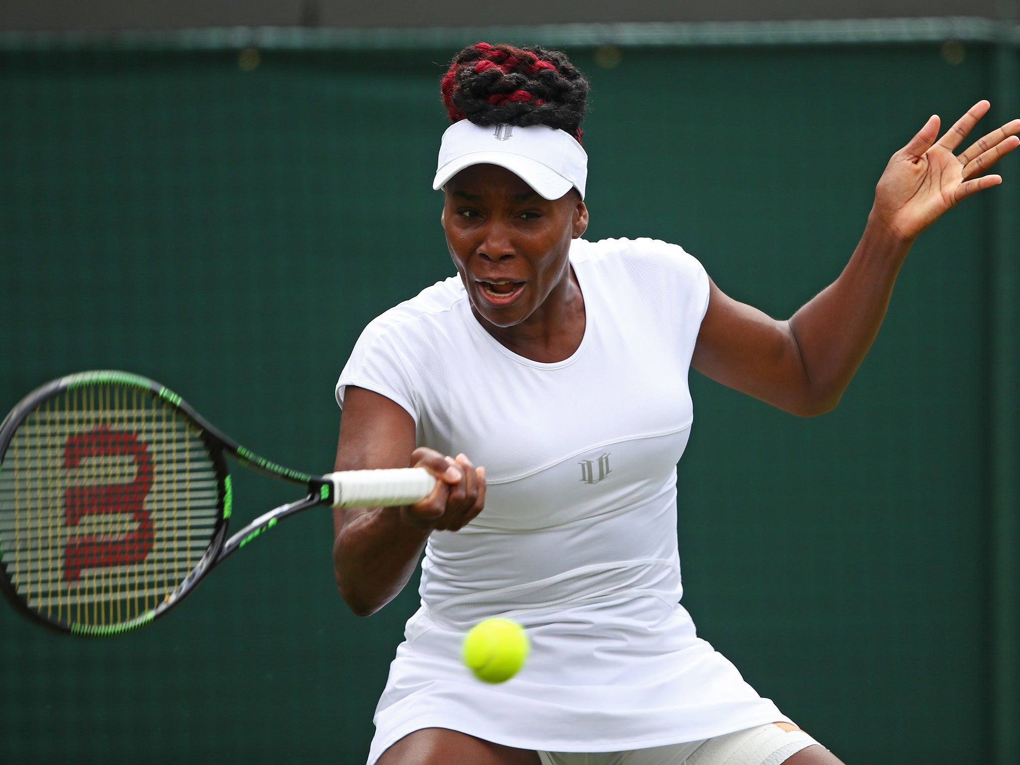 Venus Williams on her way to victory on day one of Wimbledon