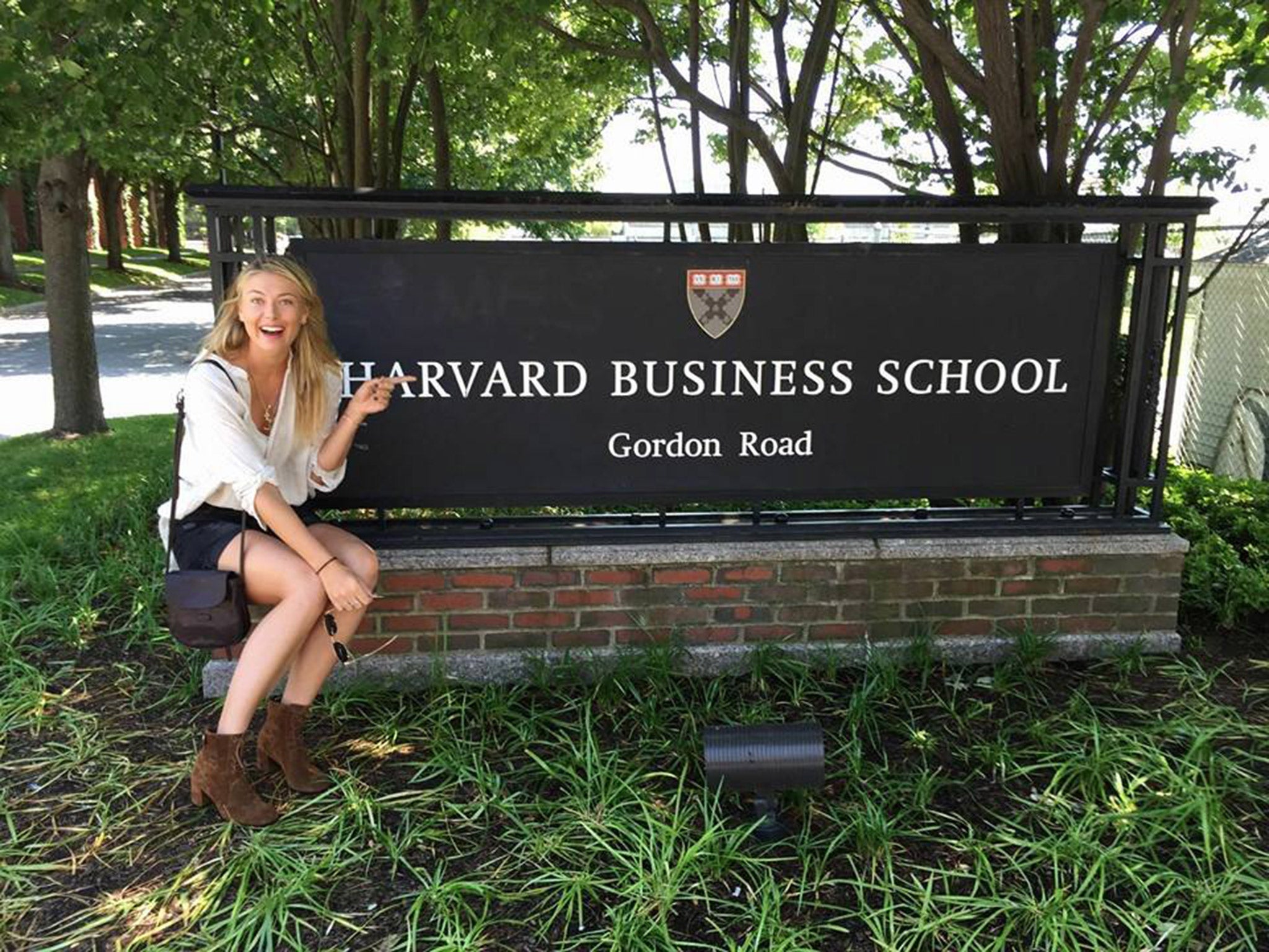 Maria Sharapova posted a picture on her Facebook page to confirm her enrollment at the Harvard Business School