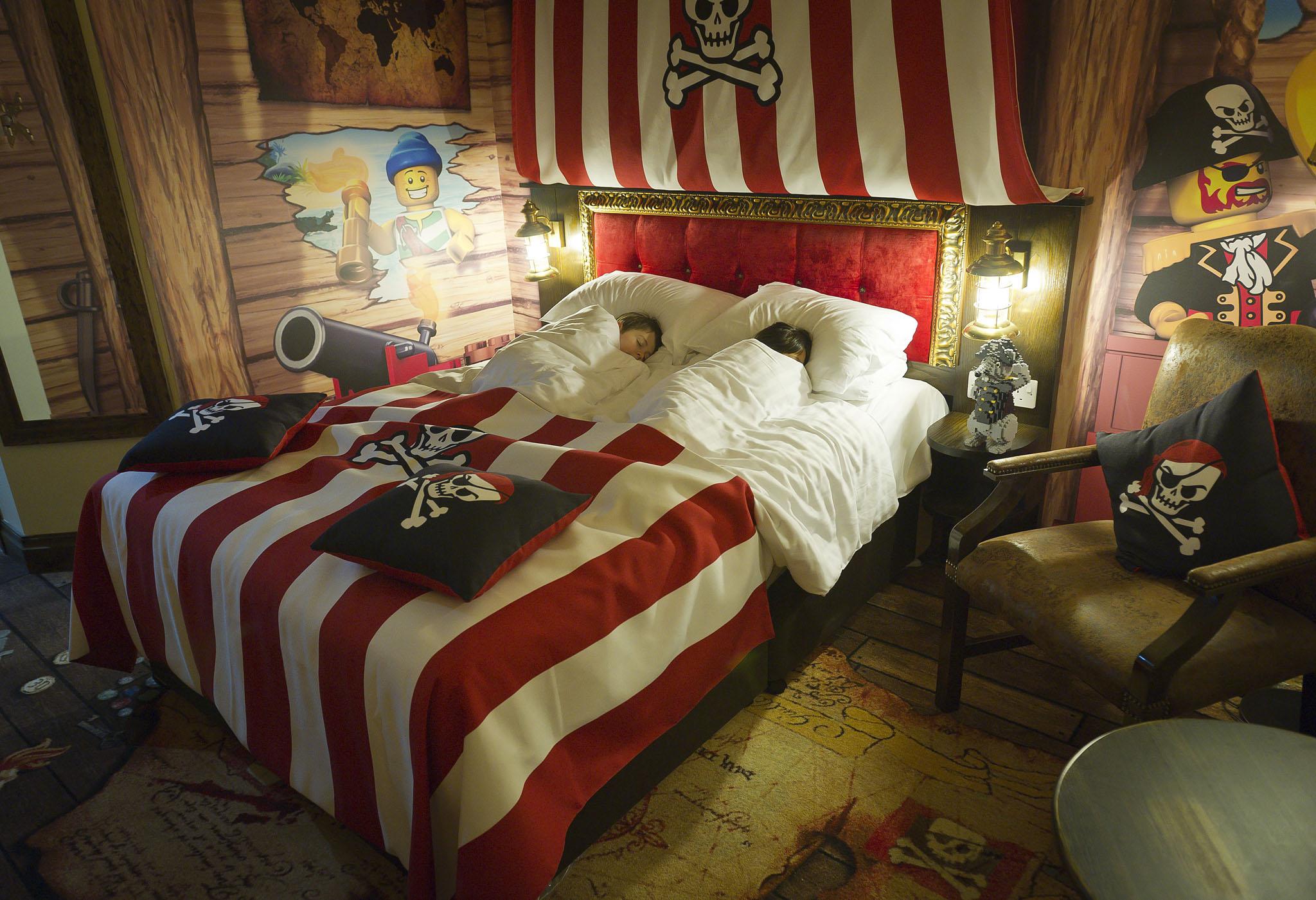 A pirate room at LegoLand Windsor Resort Hotel