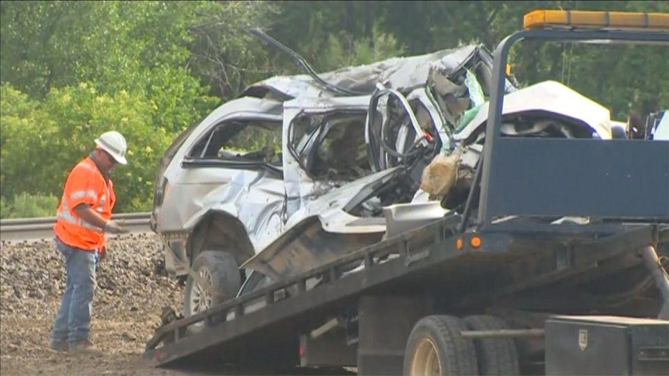 The driver of the people carrier failed to yield to an oncoming train, police said