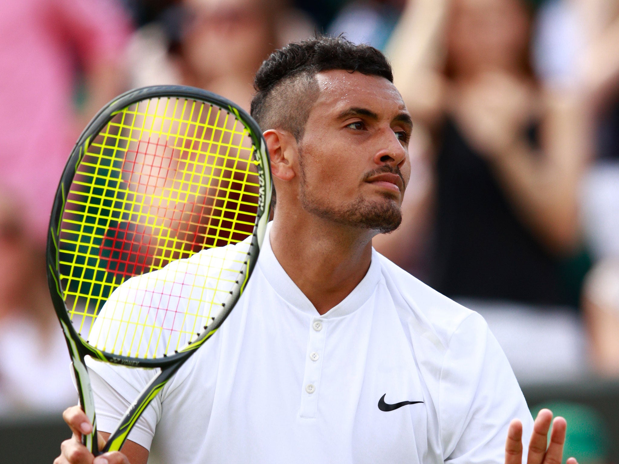 Nick Kyrgios cannot hide his disgust at a missed opportunity against Radek Stepanek