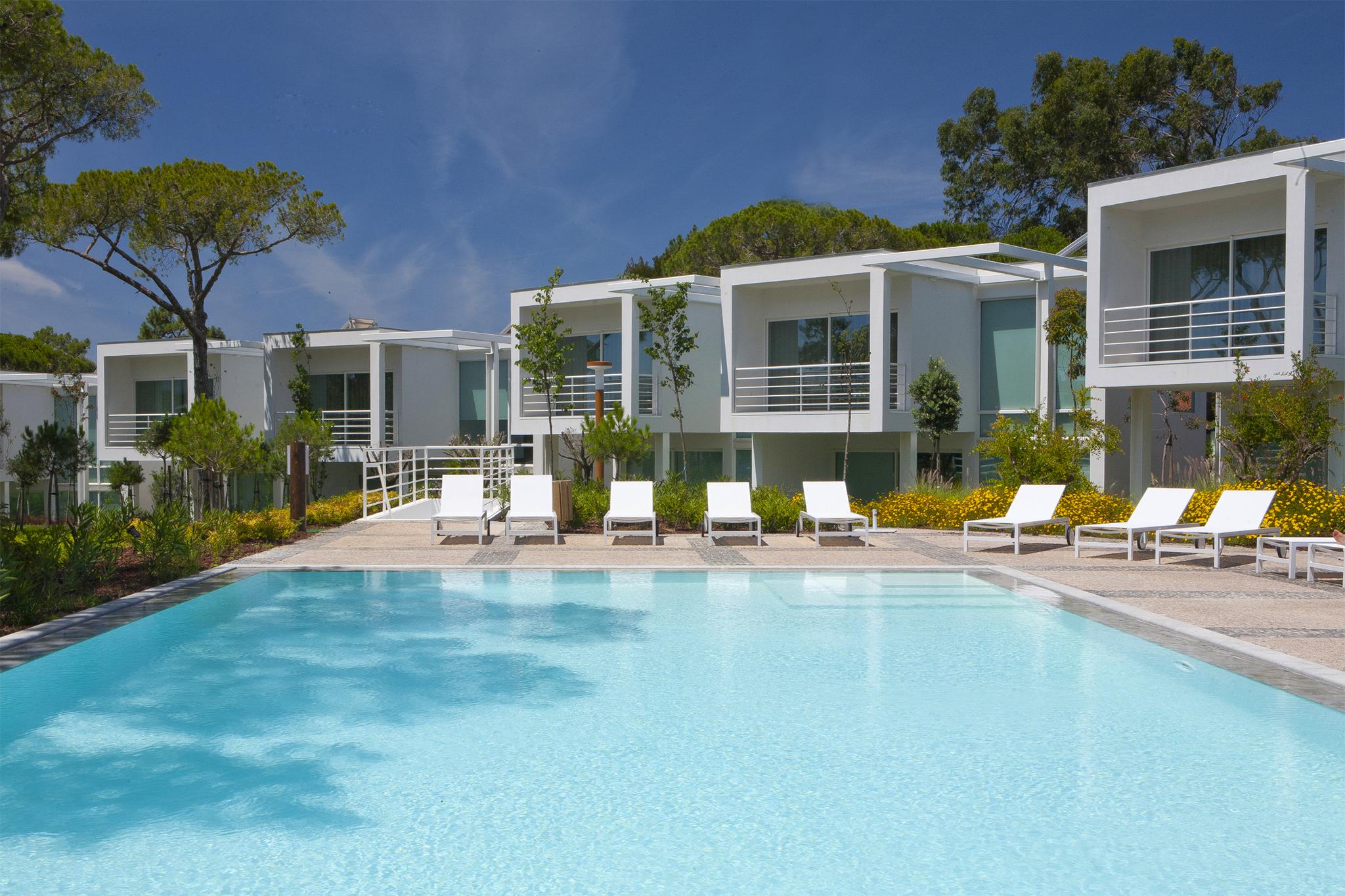 Some bedrooms come with pool views