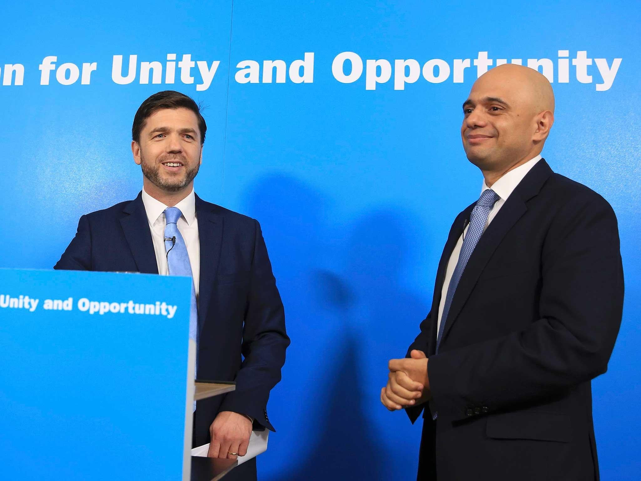 Sajid Javid (right)