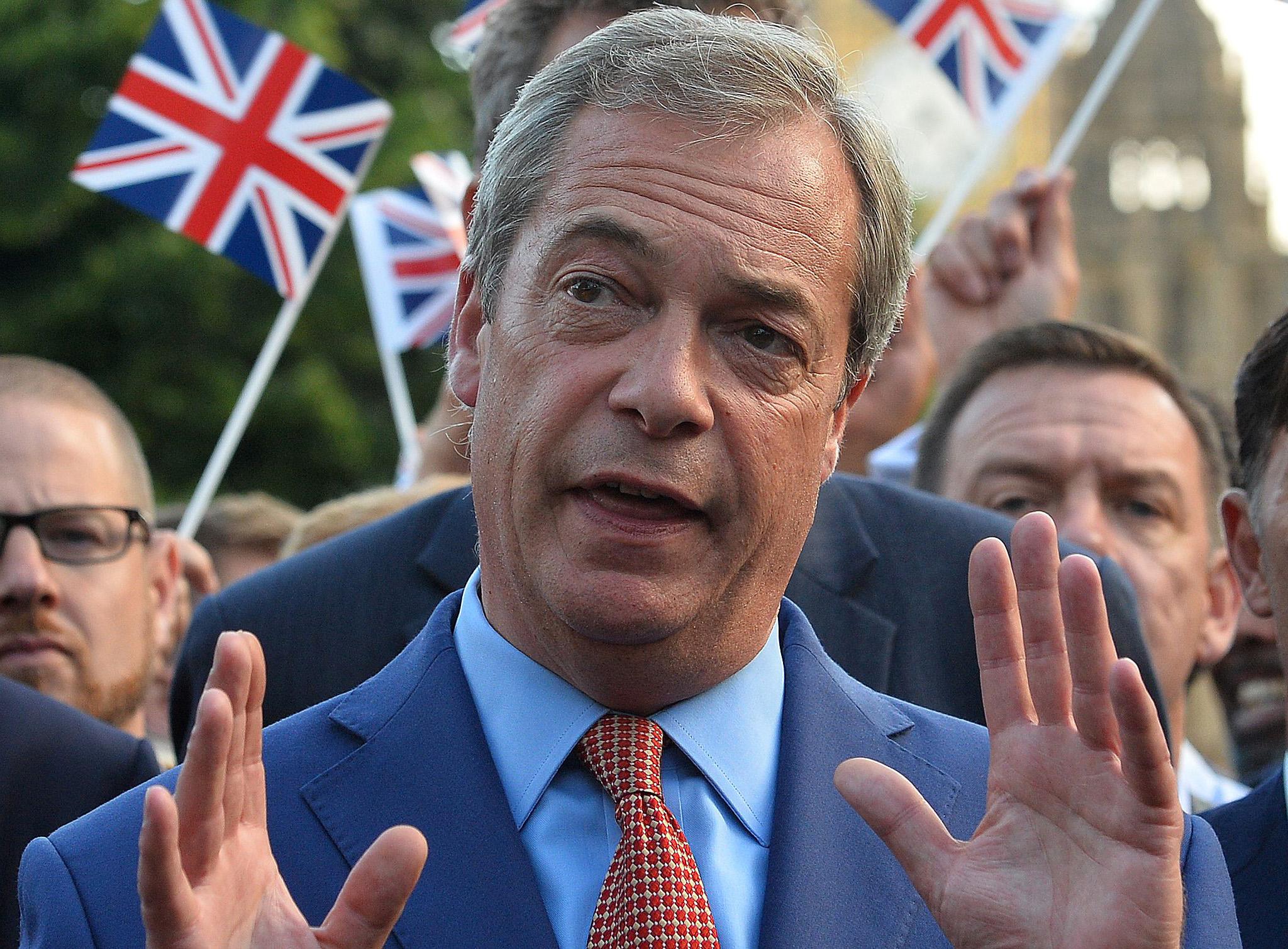 Nigel Farage is pushing for a swift exit from the EU but the Government says it will carry out ‘detailed work’