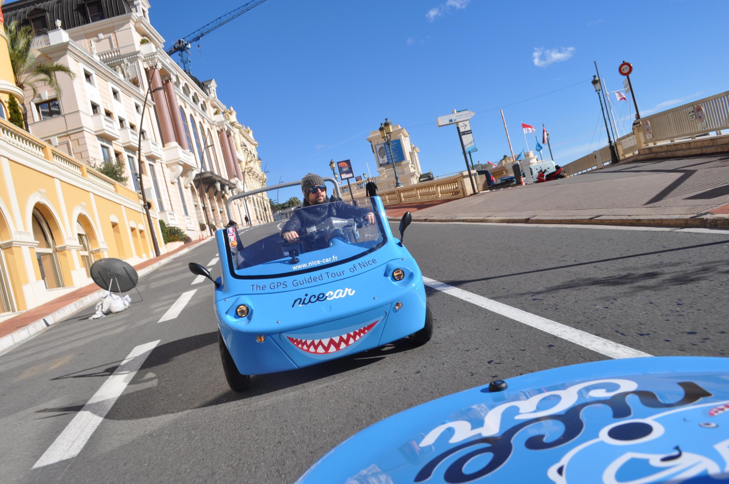 Nice-Cars are groovy, open-top, three-wheelers, each with an iPad-style screen on the dashboard