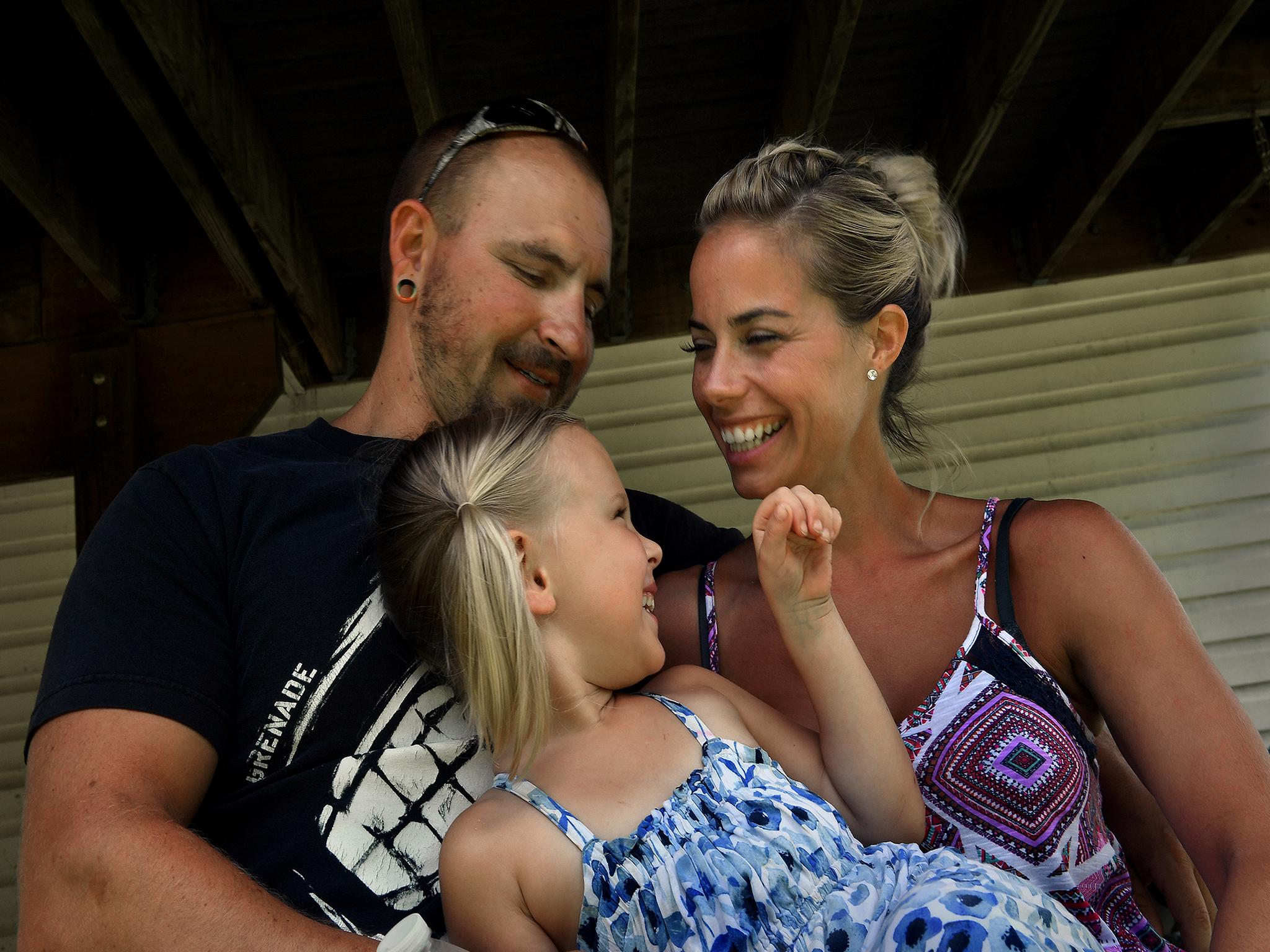 Lauren Connor with her boyfriend Scott Johnson and his daughter Juliet (age 5)