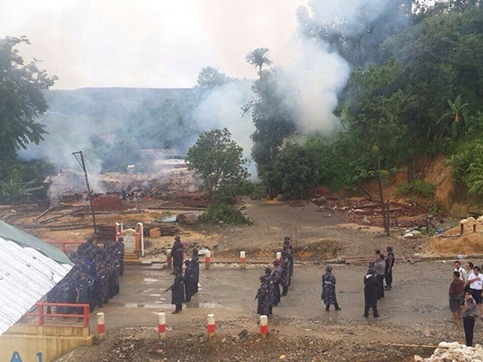 The site of the destroyed mosque in Hpakant in north Burma