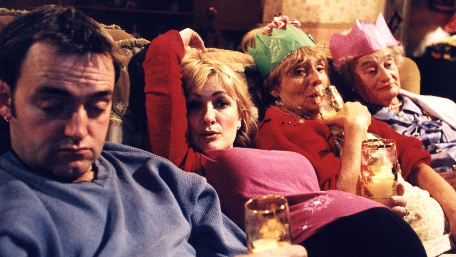 Caroline Aherne (centre left) as Denise in Manchester-based sitcom The Royle Family