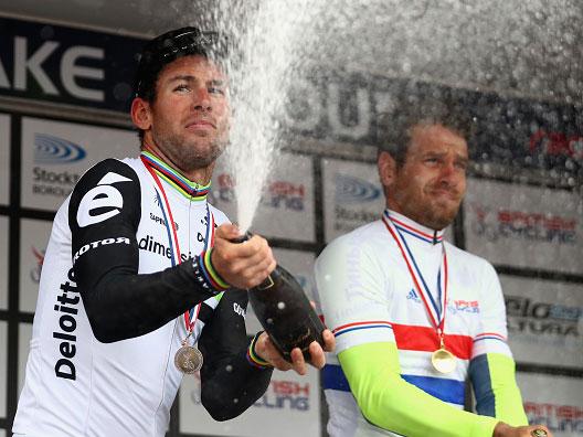 Mark Cavendish, pictured last week, has now completed the set of Tour de France jerseys