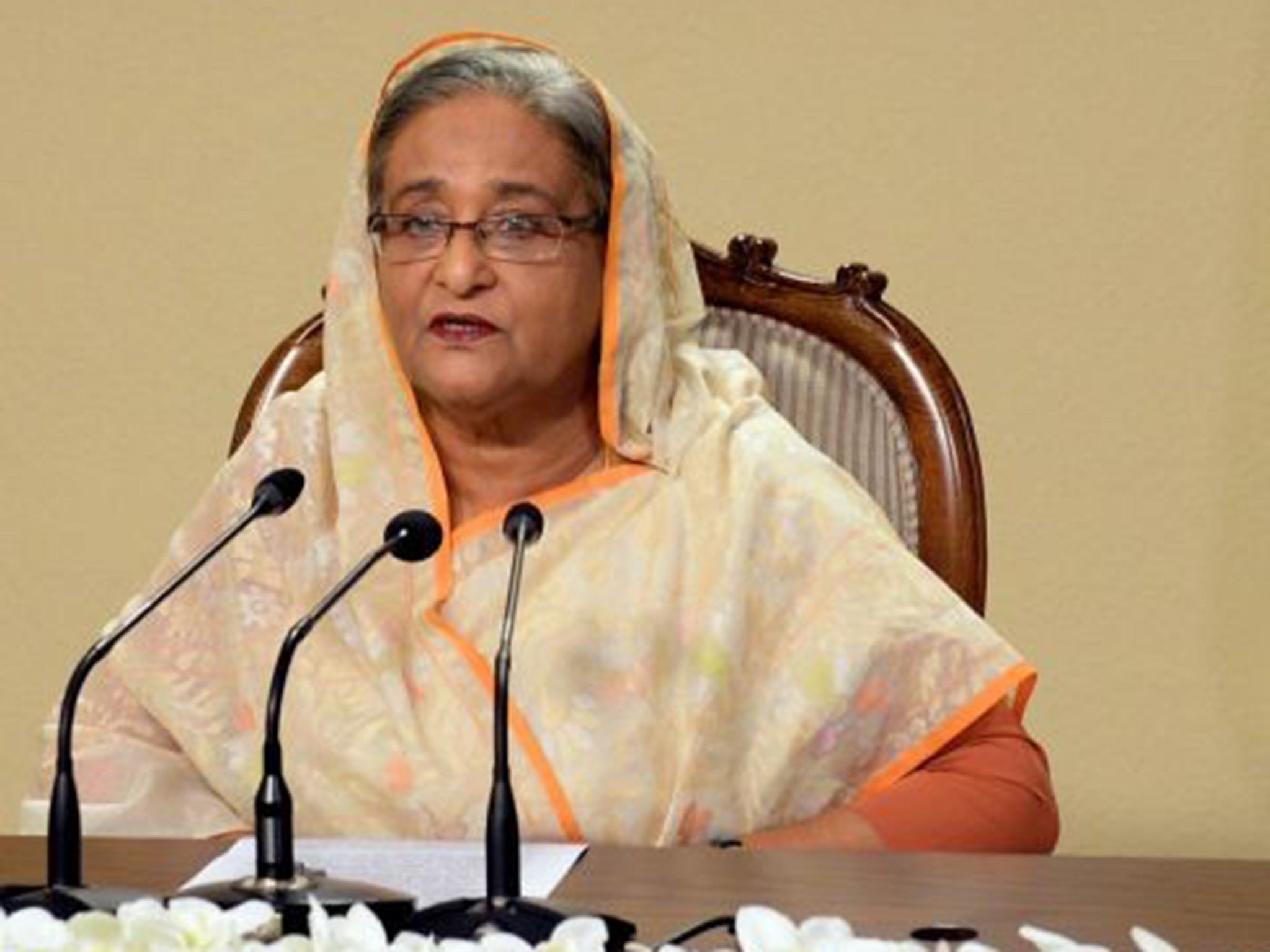 Bangladesh's Prime Minister Sheikh Hasina has cracked down on free speech after coming under pressure for her handling of increased terrorism (AFP/Prime Minister's Office)