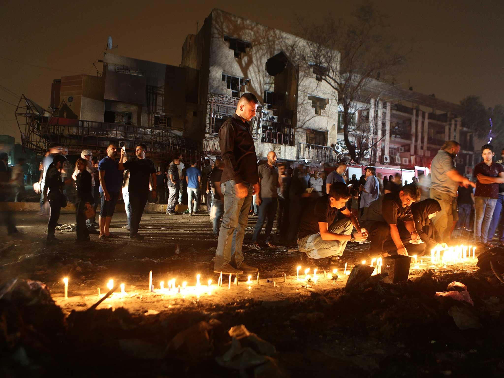 &#13;
The aftermath of Isis' truck bomb attack in Bagdad on Sunday &#13;