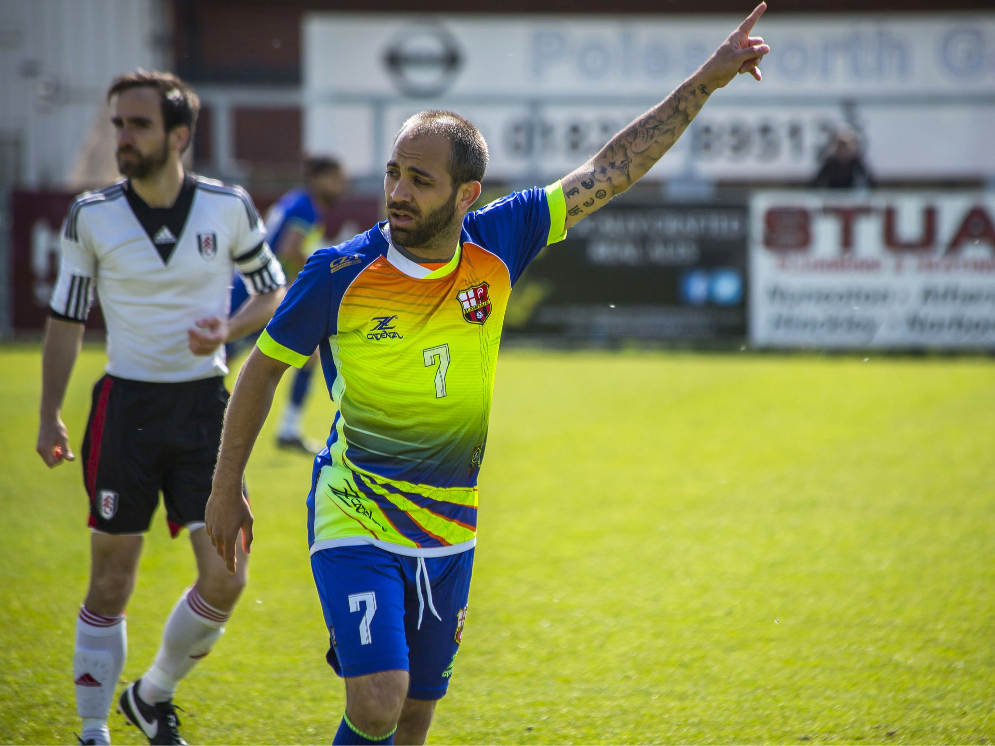 Marios Costi, who is profoundly deaf, in action for St John's DFC