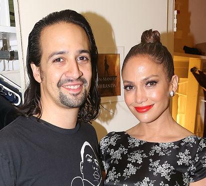 Mr Miranda and Ms Lopez backstage at the musical 'Hamilton'