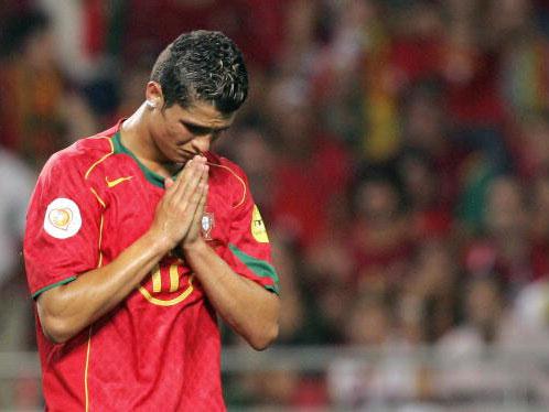 An emotional Cristiano Ronaldo was left disappointed as Portugal lost the Euro 2004 final on home soil (Getty)