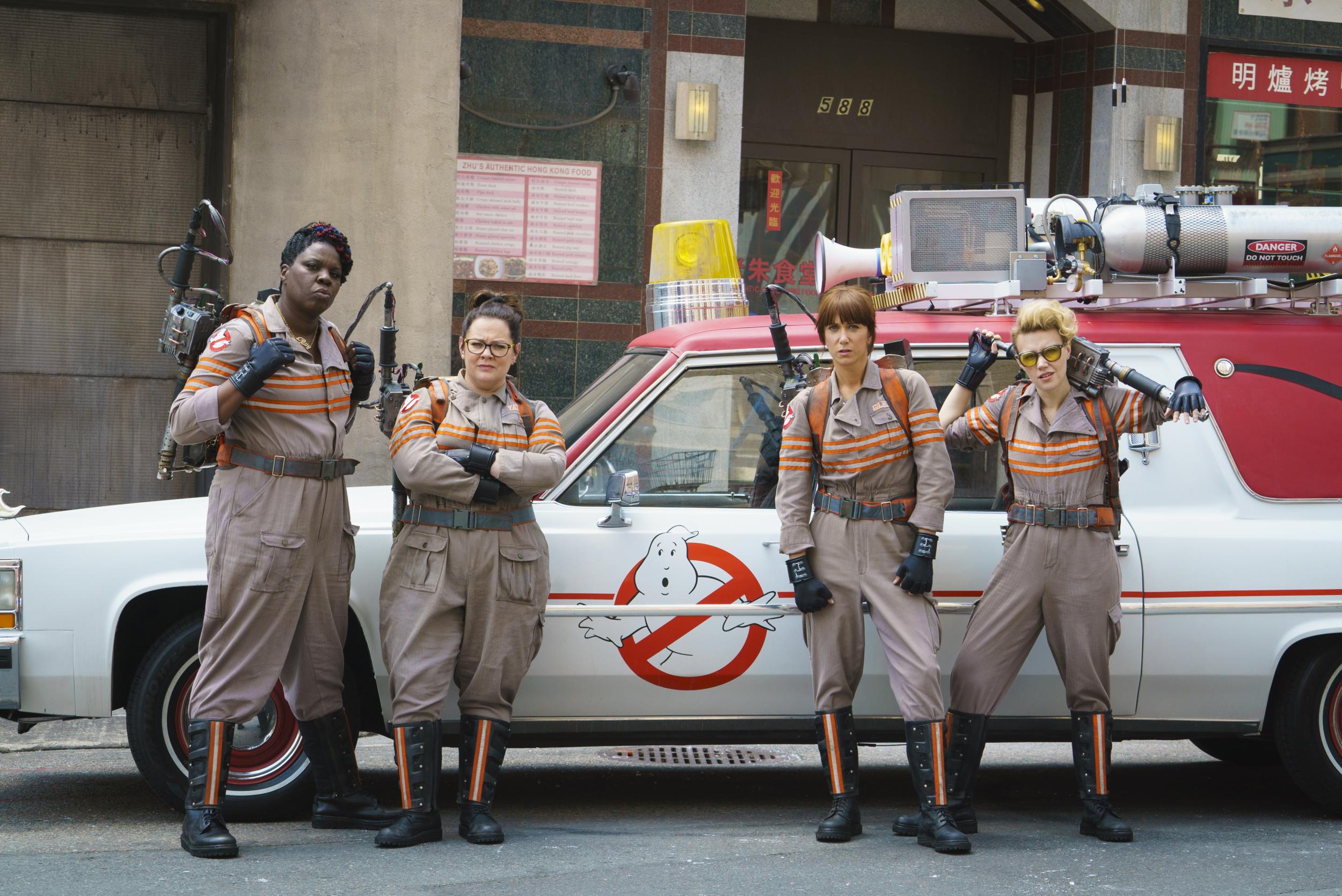 Leslie Jones, Melissa McCarthy, Kristen Wiig and Kate McKinnon in ‘Ghostbusters’